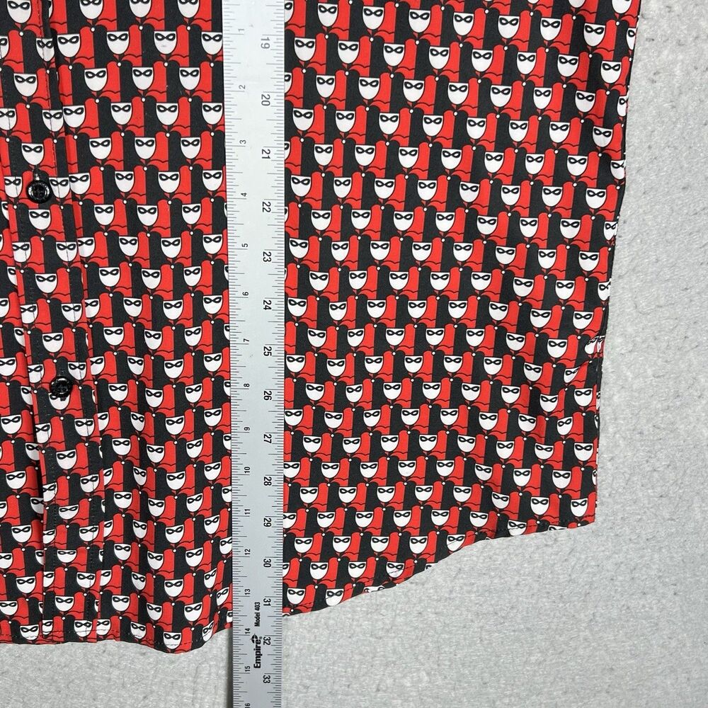 RSVLTS Harley Quinn 30 Mens XL Kunuflex Button Shirt Black Red Mosaic Mini Quinn - Picture 6 of 12